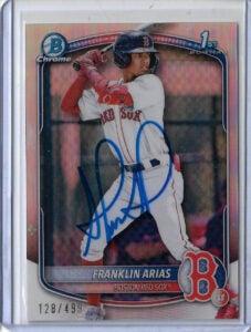 Franklin Arias Autographed 2025 Bowman Chrome Refractor BCP67 Card #499
