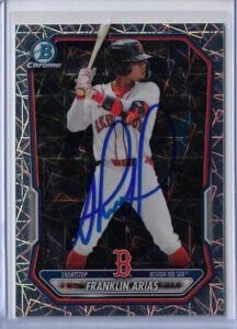 Franklin Arias Autographed 2026 Bowman Chrome Prospects Lazer Refractor BCP27 Card