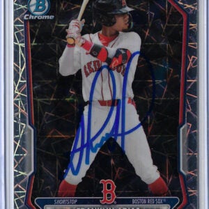 Franklin Arias Autographed 2026 Bowman Chrome Prospects Lazer Refractor BCP27 Card