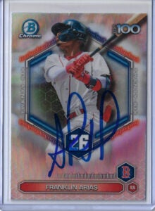 Franklin Arias Autographed 2026 Bowman Chrome Top 100 Prospects BTP26 Card