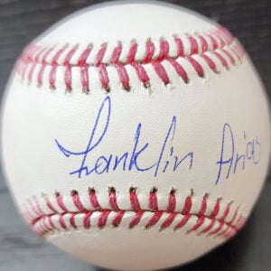 Franklin Arias Autographed OMLB Baseball FULL NAME SHORTENED v1