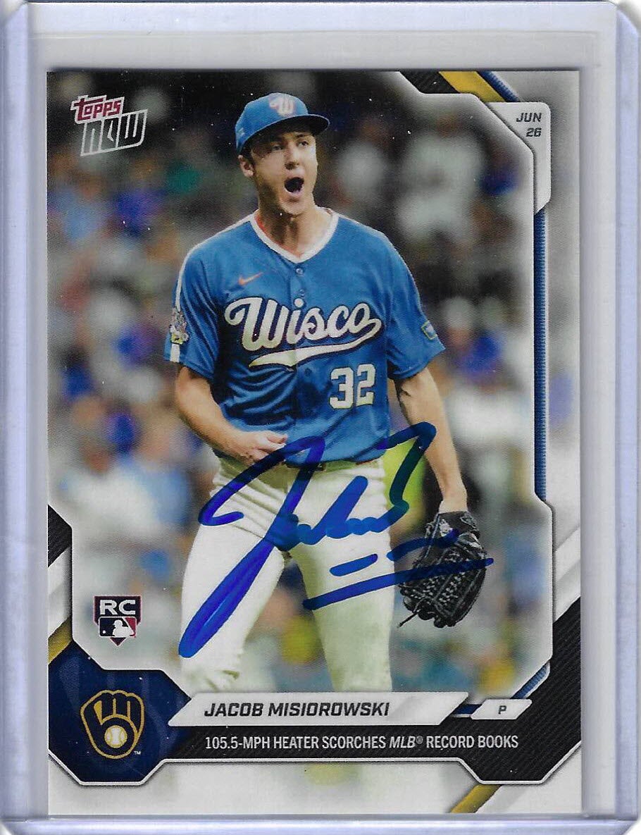 Jacob Misiorowski Autographed 2026 MLB Topps NOW 325 Card MADDUX GAME