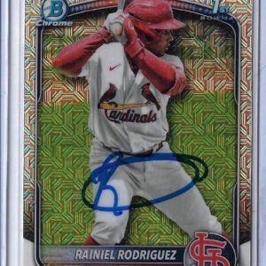 Rainiel Rodriguez Autographed 2025 Bowman Chrome 1st Bowman MOJO Refractor BCP200 Rookie Card RC
