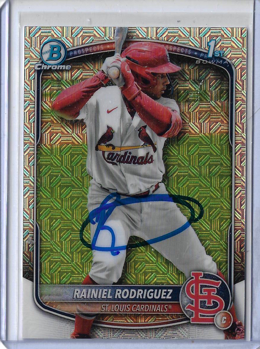 Rainiel Rodriguez Autographed 2025 Bowman Chrome 1st Bowman MOJO Refractor BCP200 Rookie Card RC