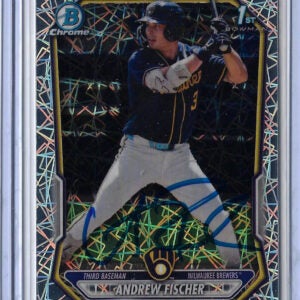 Andrew Fischer Autographed 2026 Bowman Chrome Prospects Lazer Refractor Rookie Card BCP149