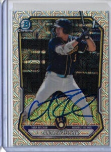 Andrew Fischer Autographed 2026 Bowman Chrome Prospects Mojo Refractor Rookie Card BCP149