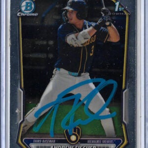 Andrew Fischer Autographed 2026 Bowman Chrome Prospects Rookie Card BCP149 BLUE PAINT