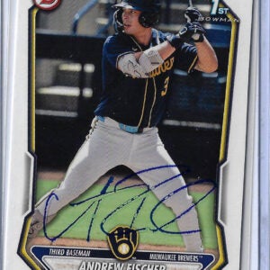 Andrew Fischer Autographed 2026 Bowman Prospects Rookie Card BP149 STREAKED