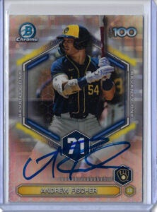 Andrew Fischer Autographed 2026 Bowman Scouts Top 100 Rookie Card BTP71