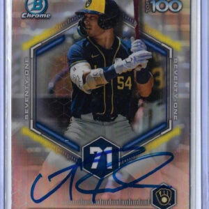 Andrew Fischer Autographed 2026 Bowman Scouts Top 100 Rookie Card BTP71