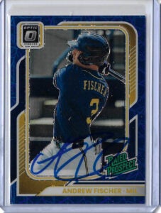 Andrew Fischer Autographed 2026 Donruss Optic Blue Velocity Rookie Card 102