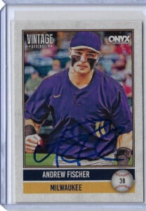 Andrew Fischer Autographed 2026 Onyx Vintage Rookie Card OV ANFI