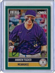 Andrew Fischer Autographed 2026 Onyx Vintage Rookie Dark Green Border Card OV ANFI #100
