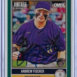 Andrew Fischer Autographed 2026 Onyx Vintage Rookie Dark Green Border Card OV ANFI #100