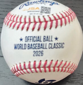 Andrew Fischer Autographed 2026 WBC Baseball inscribed Forza Italia v2