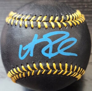 Andrew Fischer Autographed Rawlings Black OMLB Baseball v1