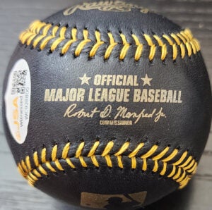 Andrew Fischer Autographed Rawlings Black OMLB Baseball v2