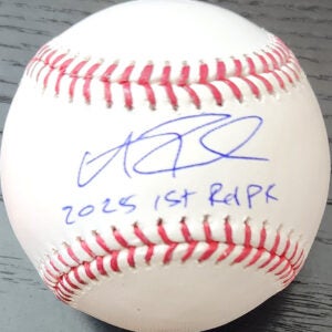 Andrew Fischer Autographed Rawlings OMLB Baseball inscribed 2025 1st Round Pick v1