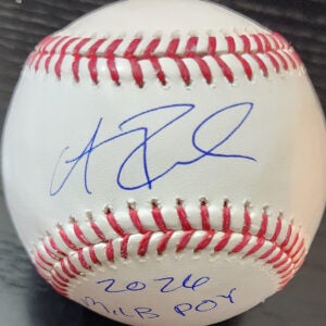 Andrew Fischer Autographed Rawlings OMLB Baseball inscribed 2026 MiLB POY v1