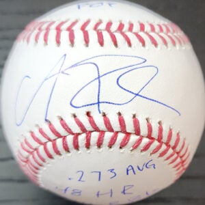 Andrew Fischer Autographed Rawlings OMLB Baseball inscribed 2026 Stat Ball v1