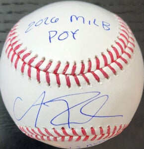 Andrew Fischer Autographed Rawlings OMLB Baseball inscribed 2026 Stat Ball v2