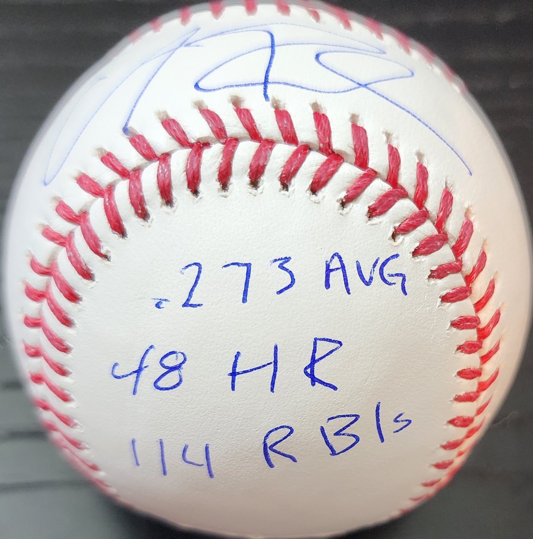 Andrew Fischer Autographed Rawlings OMLB Baseball inscribed 2026 Stat Ball v3