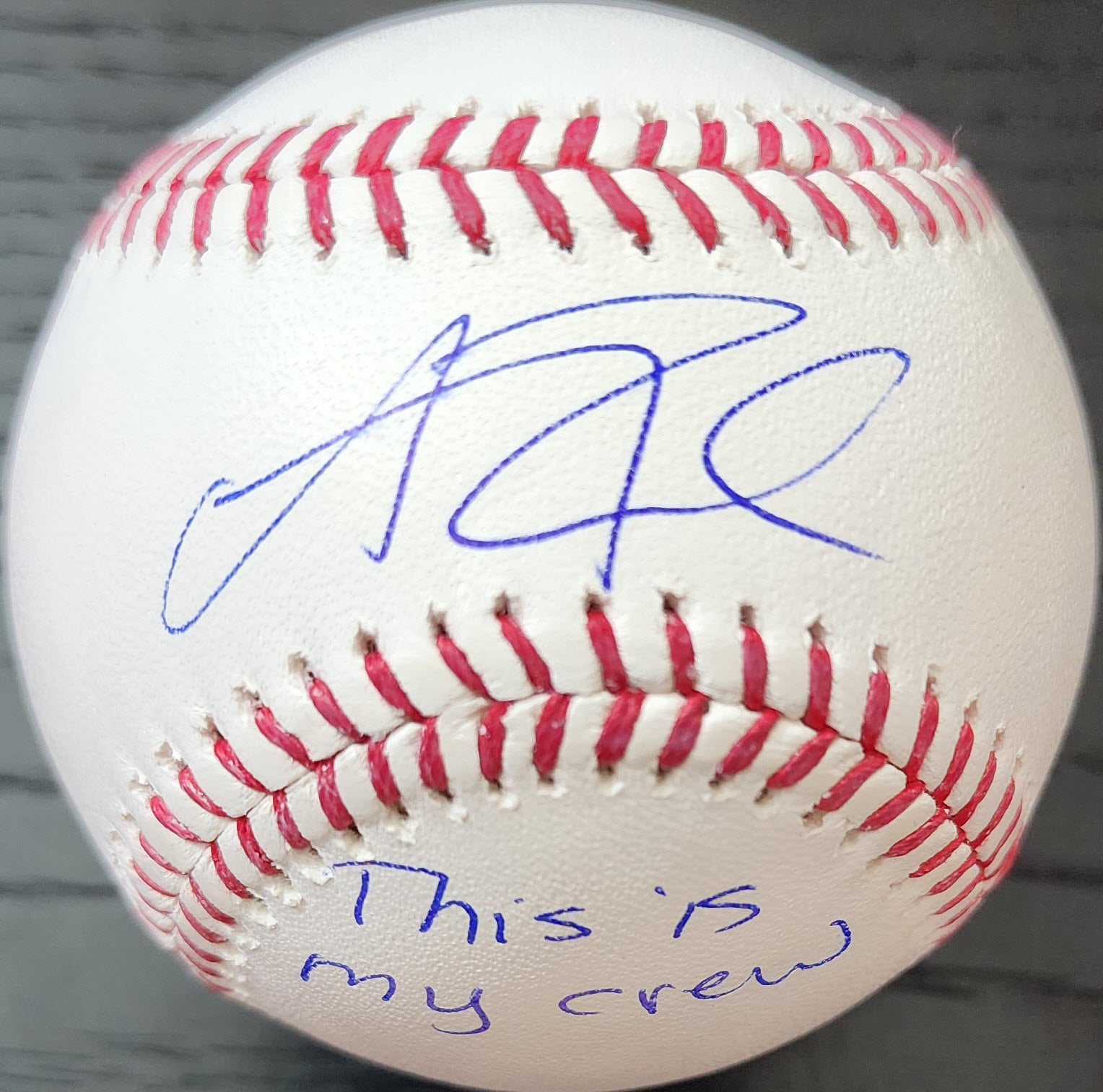 Andrew Fischer Autographed Rawlings OMLB Baseball inscribed This Is My Crew v1