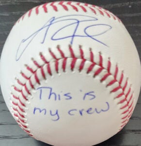 Andrew Fischer Autographed Rawlings OMLB Baseball inscribed This Is My Crew v2