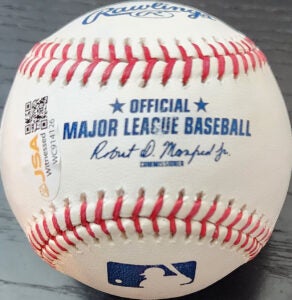 Andrew Fischer Autographed Rawlings OMLB Baseball v2