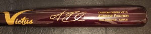 Andrew Fischer Autographed Victus Game Model Bat v4
