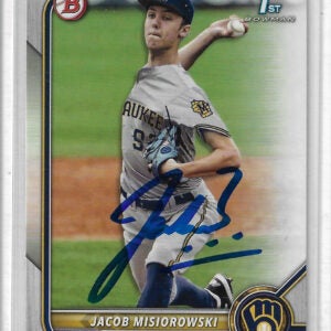 Jacob Misiorowski Autographed 2022 1st Bowman Paper RC Rookie Card