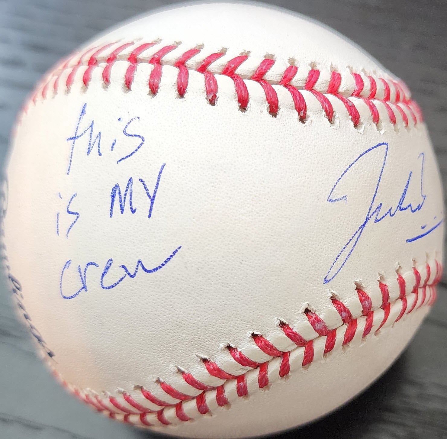 Jacob Misiorowski Autographed OMLB Baseball inscribed The Is My Crew v2