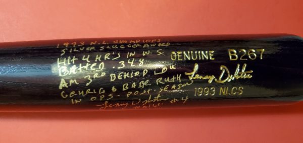 Lenny Dykstra 1993 NLCS Autographed Louisville Slugger Bats 2