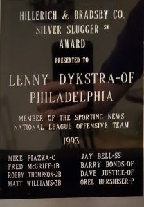Lenny Dykstra 1993 Silver Slugger Award 2