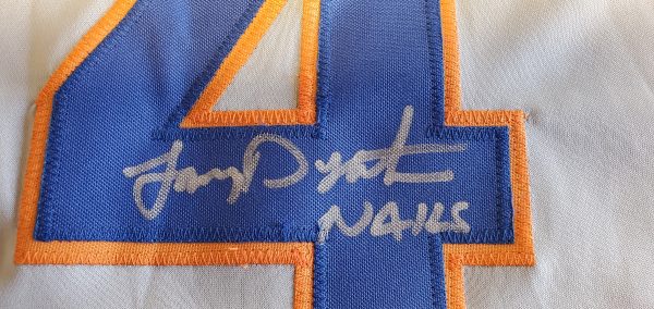 Lenny Dykstra Autographed and Inscribed Custom Mets Gray Jersey v2