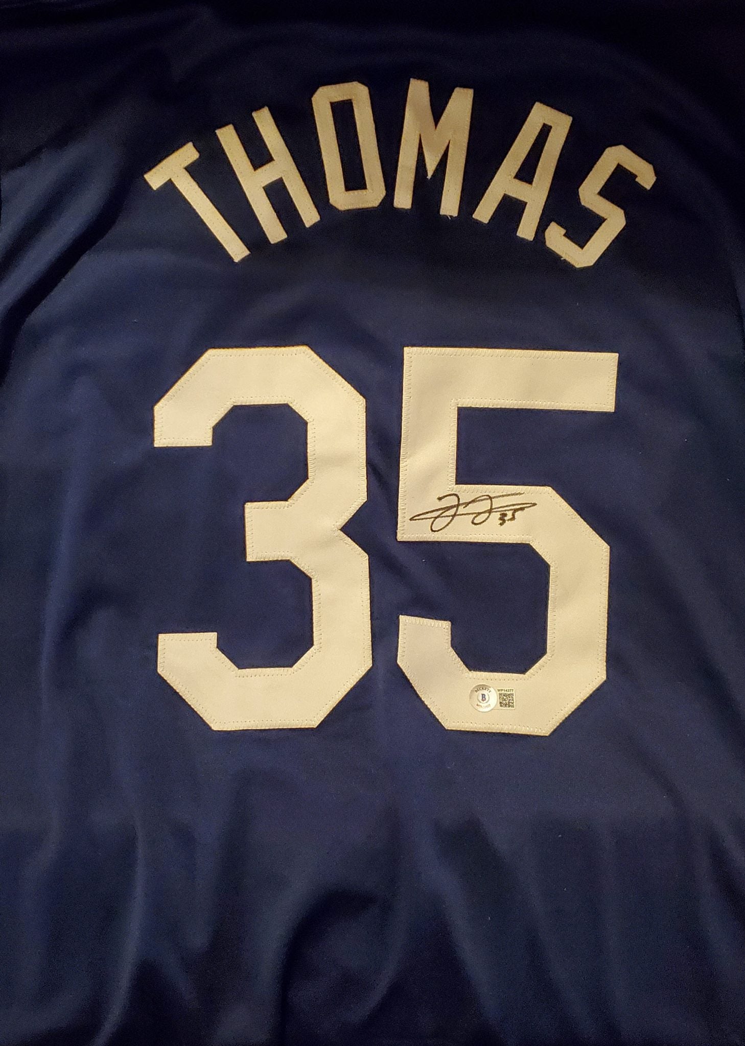 Frank Thomas Autographed Custom College 35 Jersey SportsGraphing