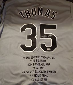 Frank Thomas Autographed Custom Gray Jersey 2