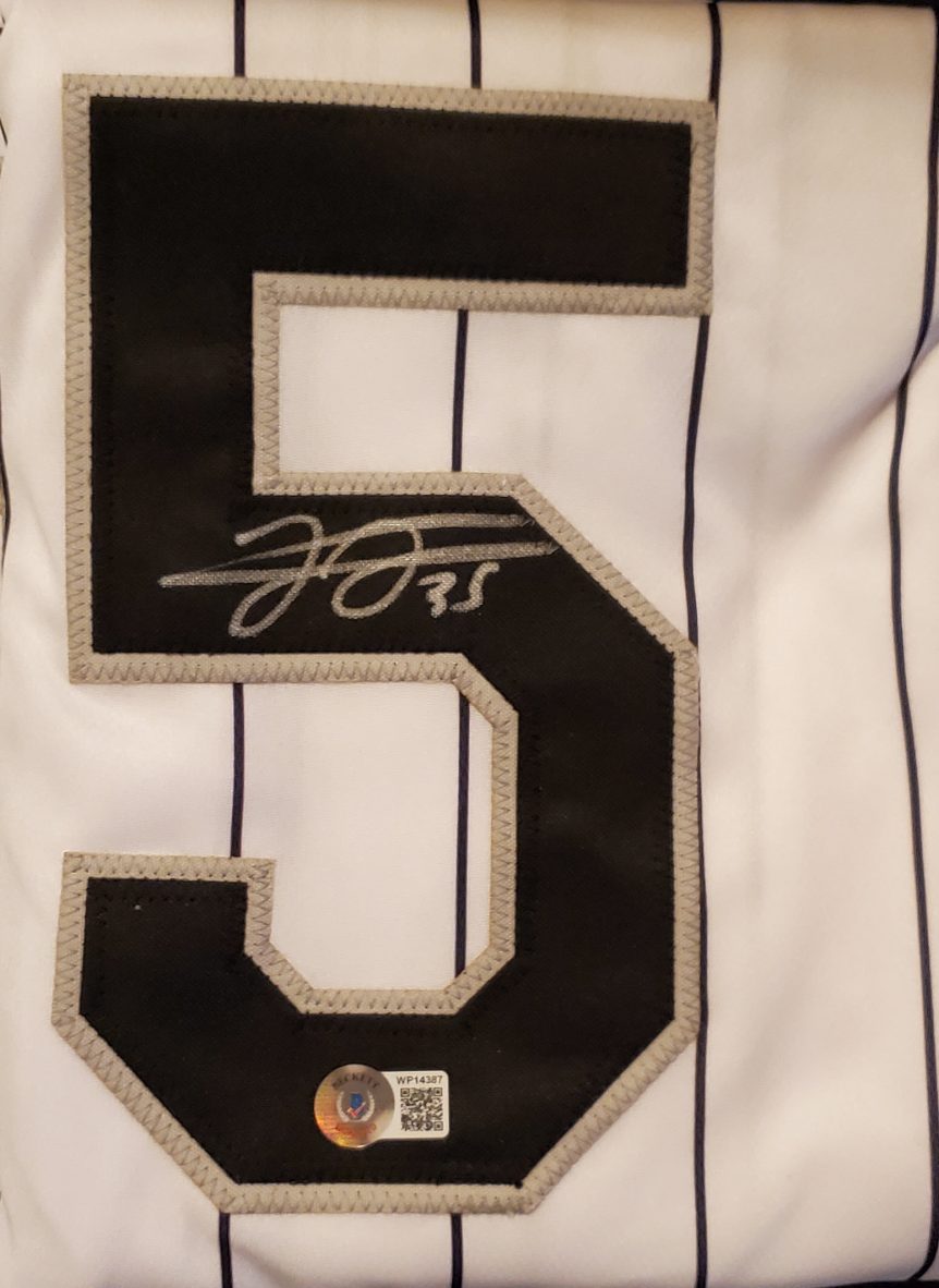 Frank Thomas Autographed Custom Pinstripe Jersey 1