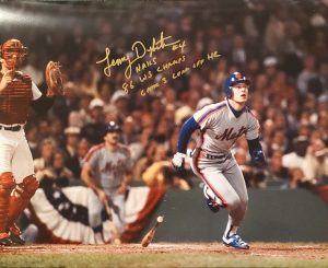 Lenny Dykstra Autographed 16x20 Photo Inscription 86 WS Champs Game 3 Lead Off GOLD