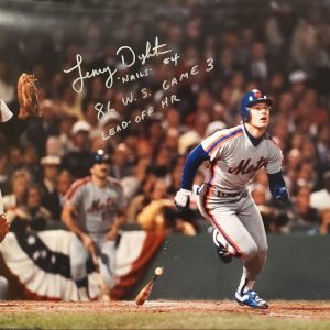 Lenny Dykstra Autographed 16x20 Photo Inscription 86 WS Game 3 Lead Off HR SILVER
