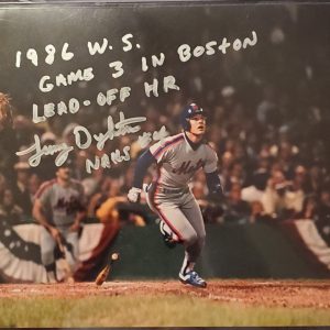 Lenny Dykstra Autographed 8x10 Photo Inscription 86 WS Game 3 Lead Off HR