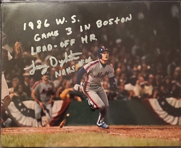 Lenny Dykstra Autographed 8x10 Photo Inscription 86 WS Game 3 Lead Off HR