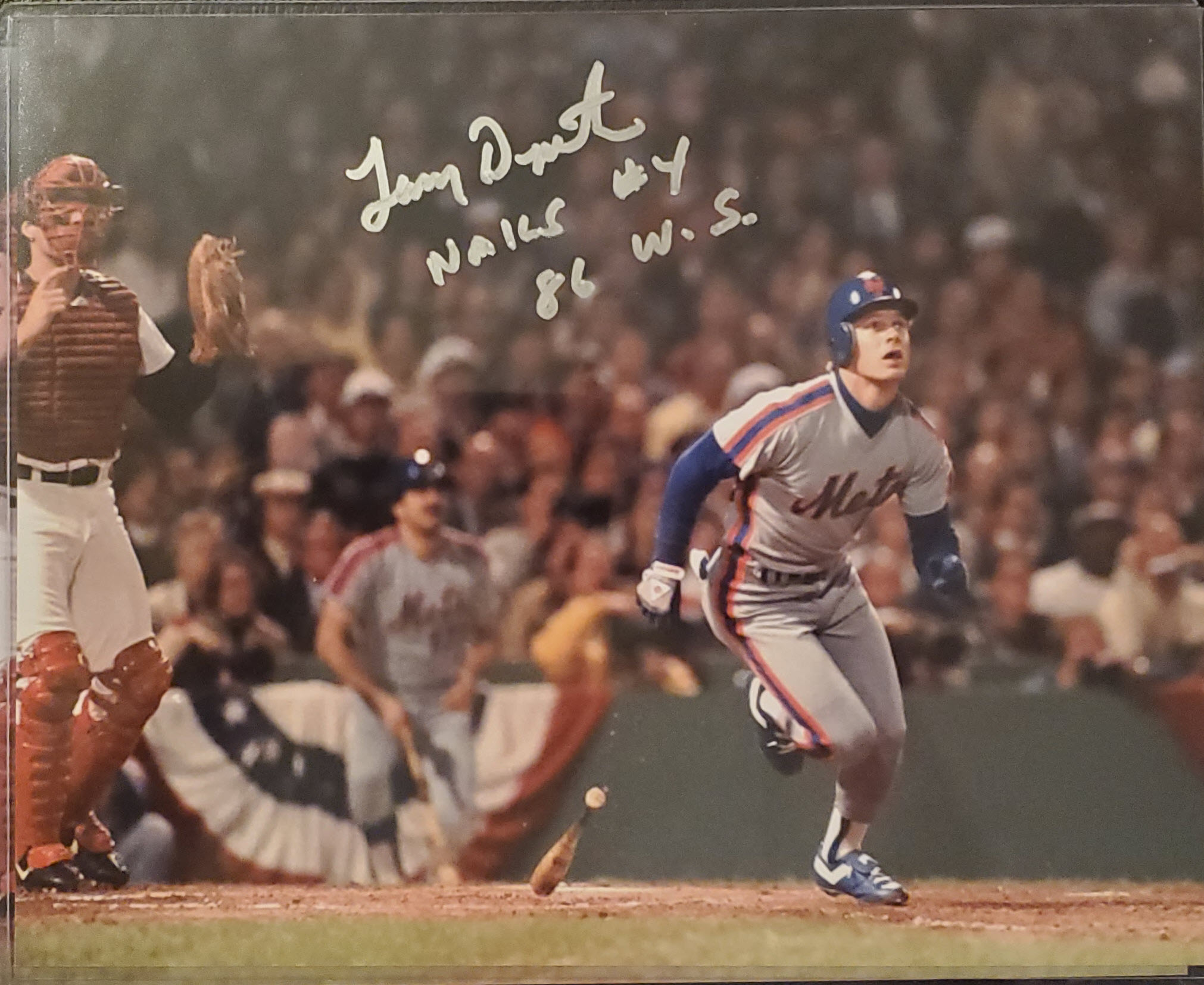 Lenny Dykstra Autographed 8x10 Photo Inscribed 86 WS SILVER - SportsGraphing