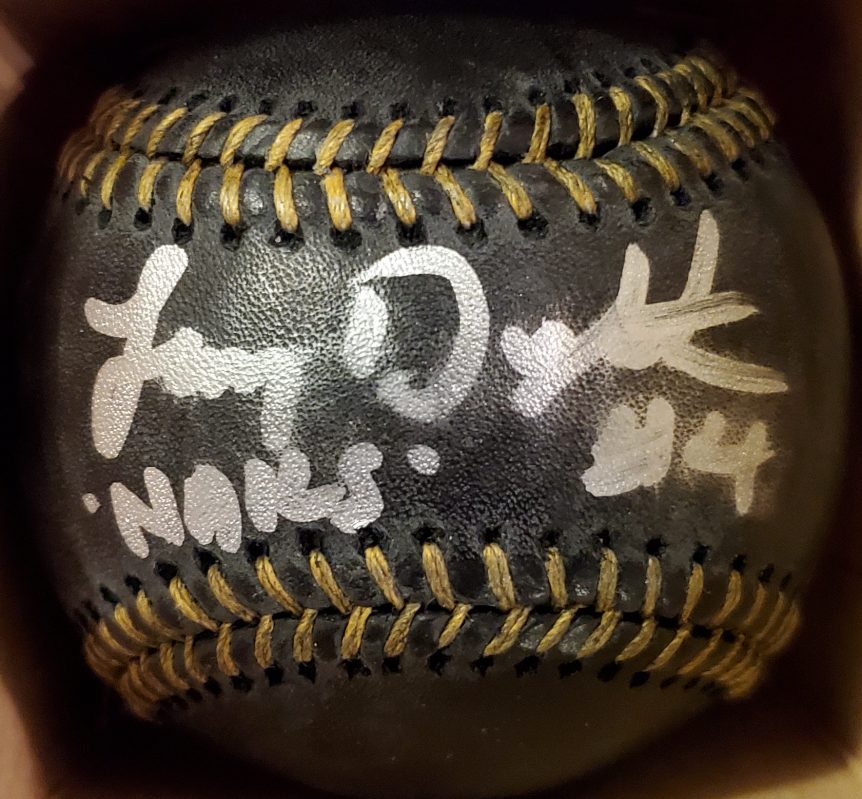 Lenny Dykstra Autographed Black Baseball OMLB Silver 2