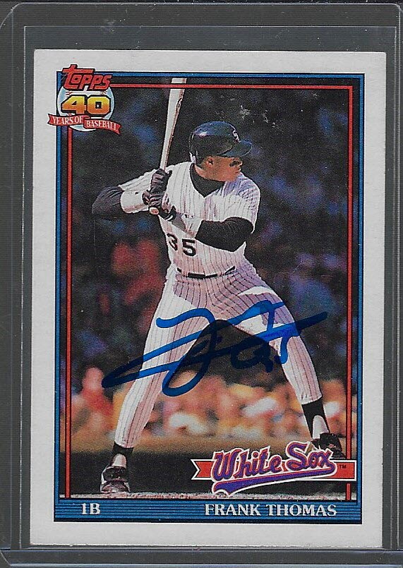 Frank Thomas 1991 Topps #79 Autographed Card