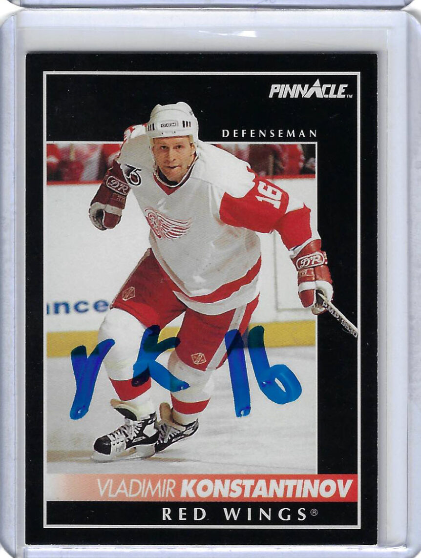Vladimir Konstantinov 1992 Pinnacle 76 Autographed Card