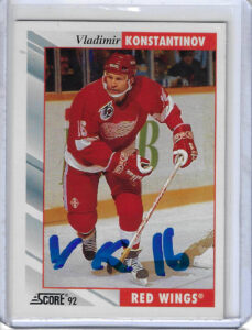 Vladimir Konstantinov 1992 Score 31 Autographed Card