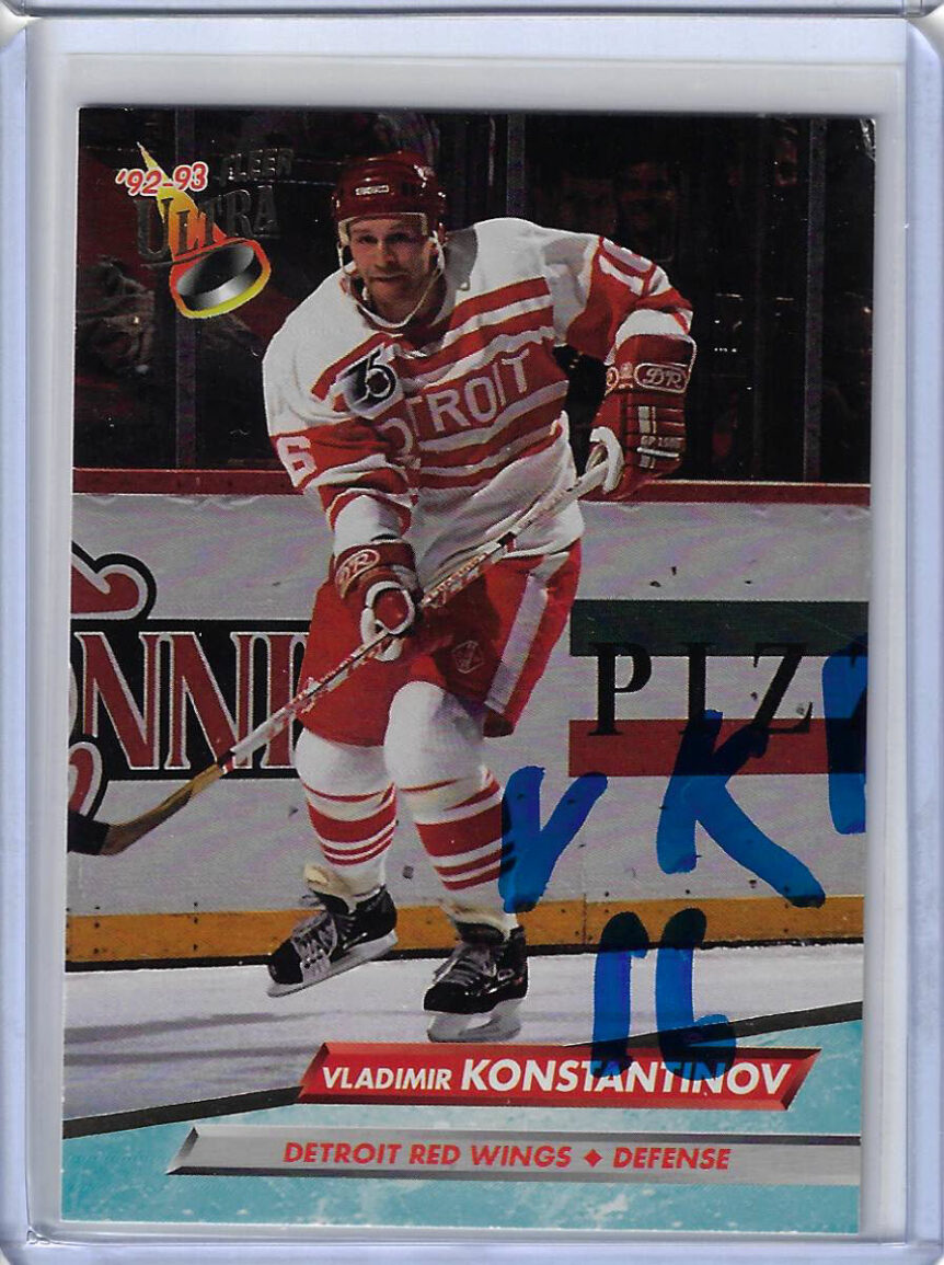 Vladimir Konstantinov 1992 Ultra 49 Autographed Card