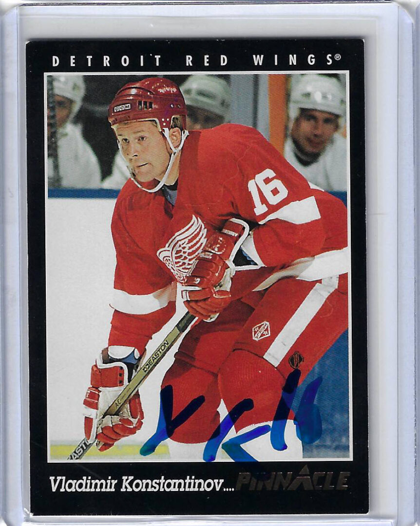 Vladimir Konstantinov 1993 Pinnacle 264 Autographed Card