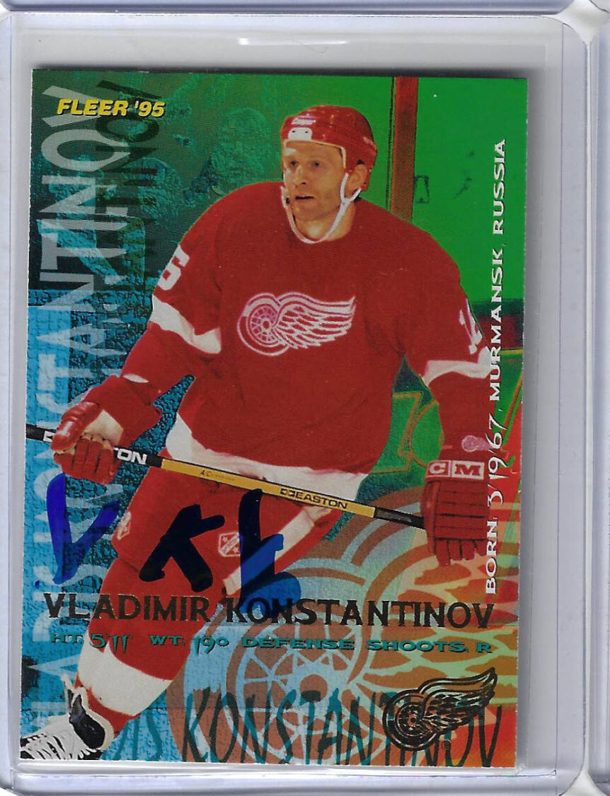 Vladimir Konstantinov 1994 Fleer 60 Autographed Card